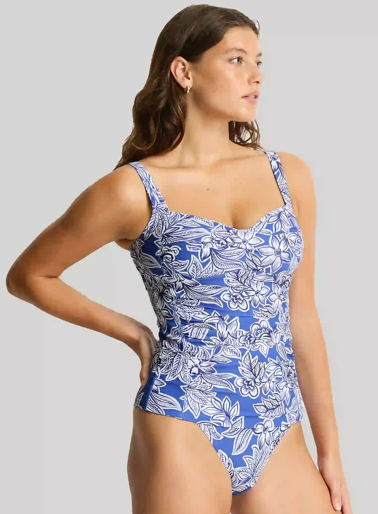 Sea Level: Palmera Twist Front Multifit Singlet Top Blue - Image 3