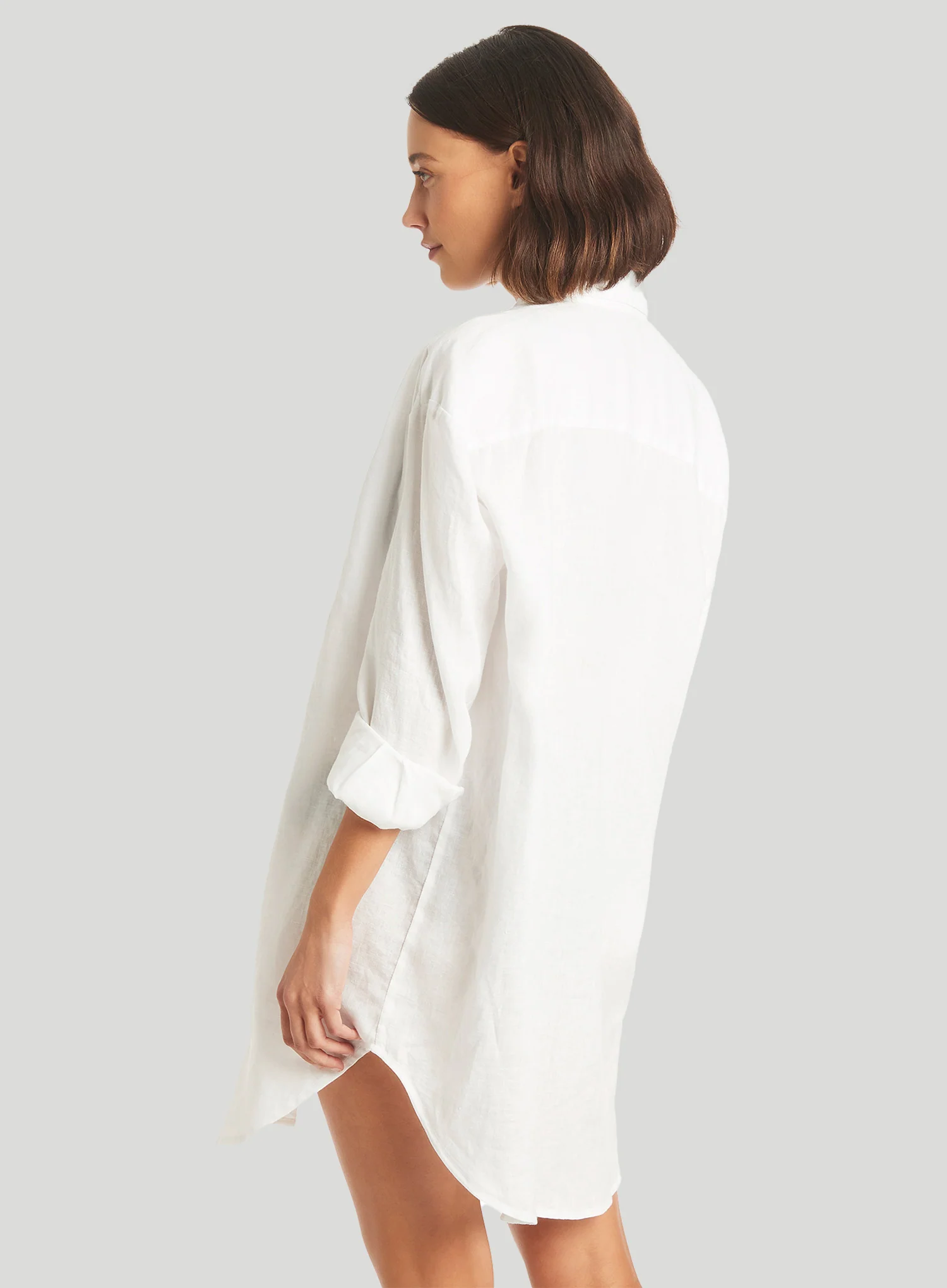 Sea Level: Resort Linen Cover Up White - Image 3