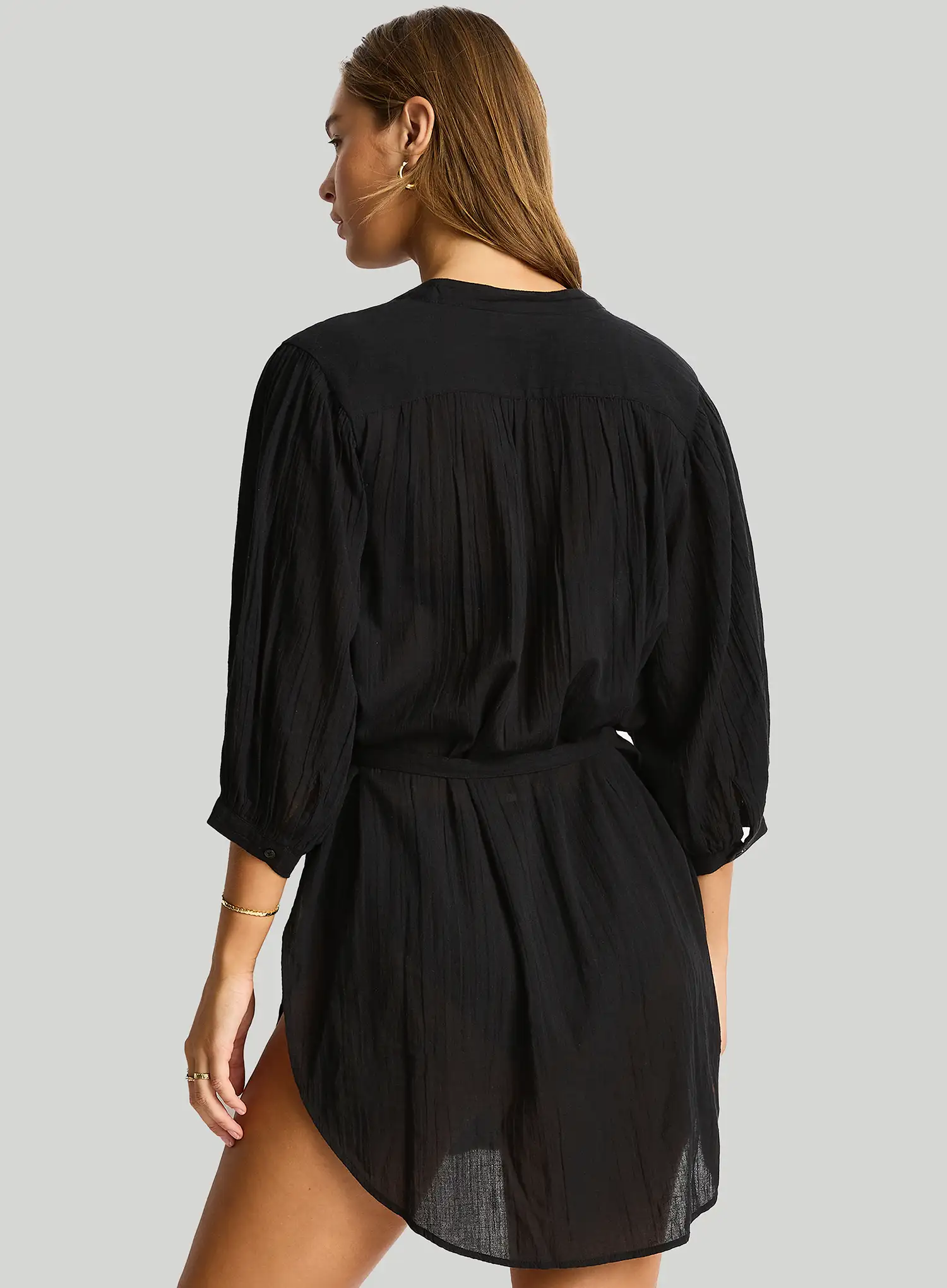 Sea Level: Salt Boho Shirt Black - Image 2