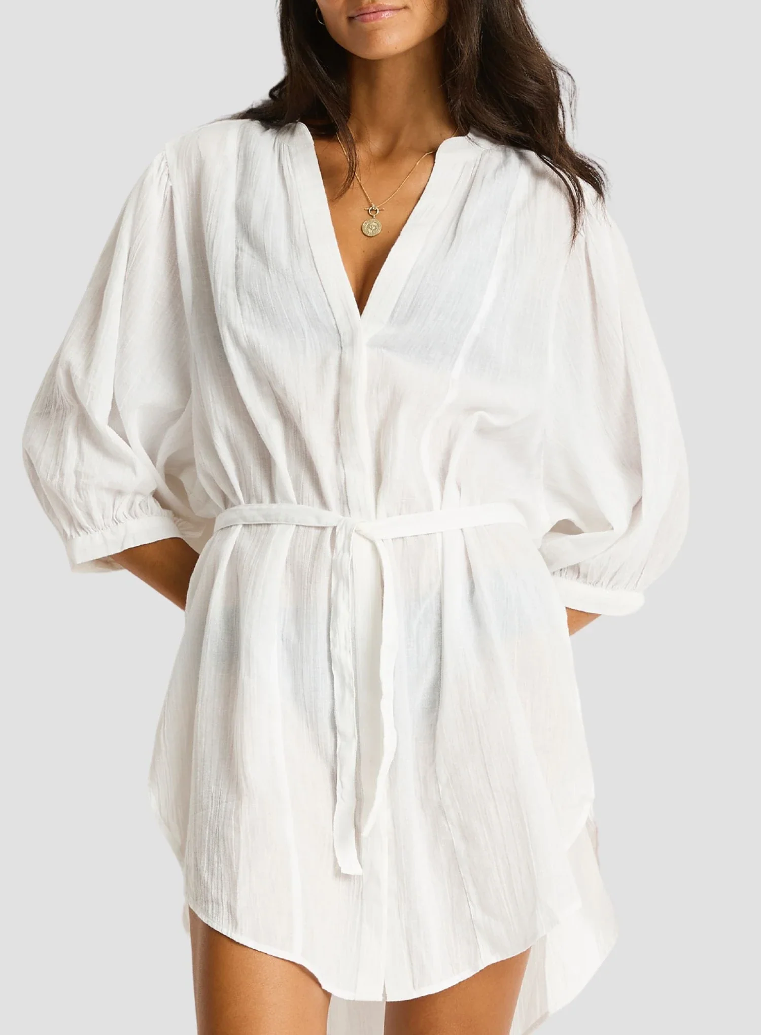 Sea Level: Salt Boho Shirt White - Image 4