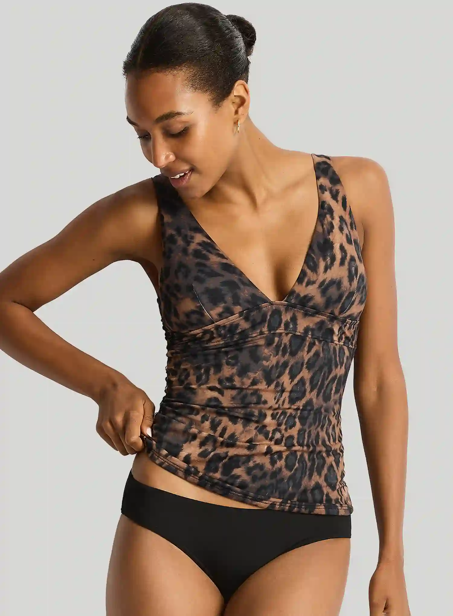Sea Level: Savanna Longline Tri Tankini Top Chocolate - Image 3