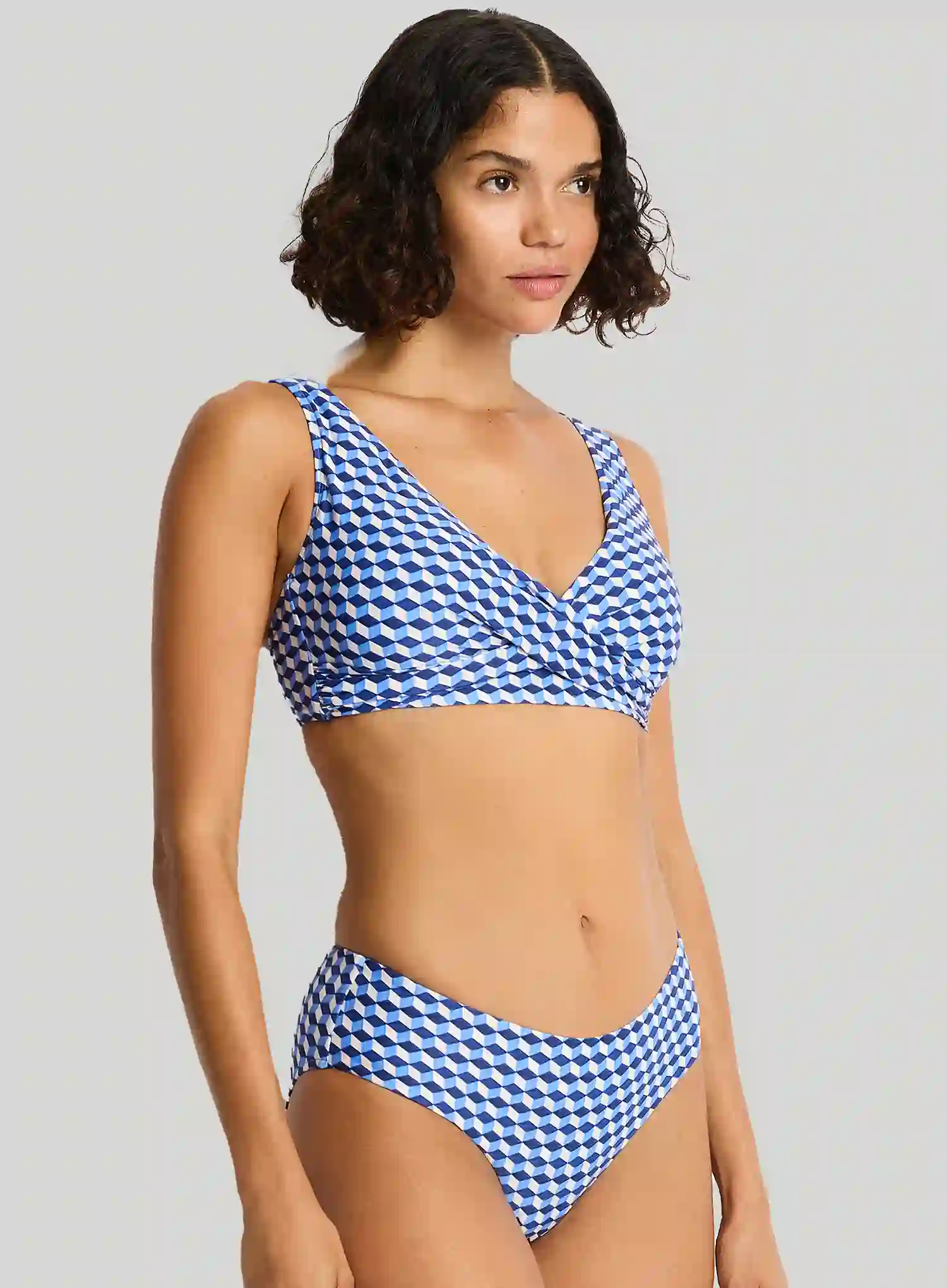 Sea Level: Solara Cross Front Multifit Bikini Top Blue - Image 3