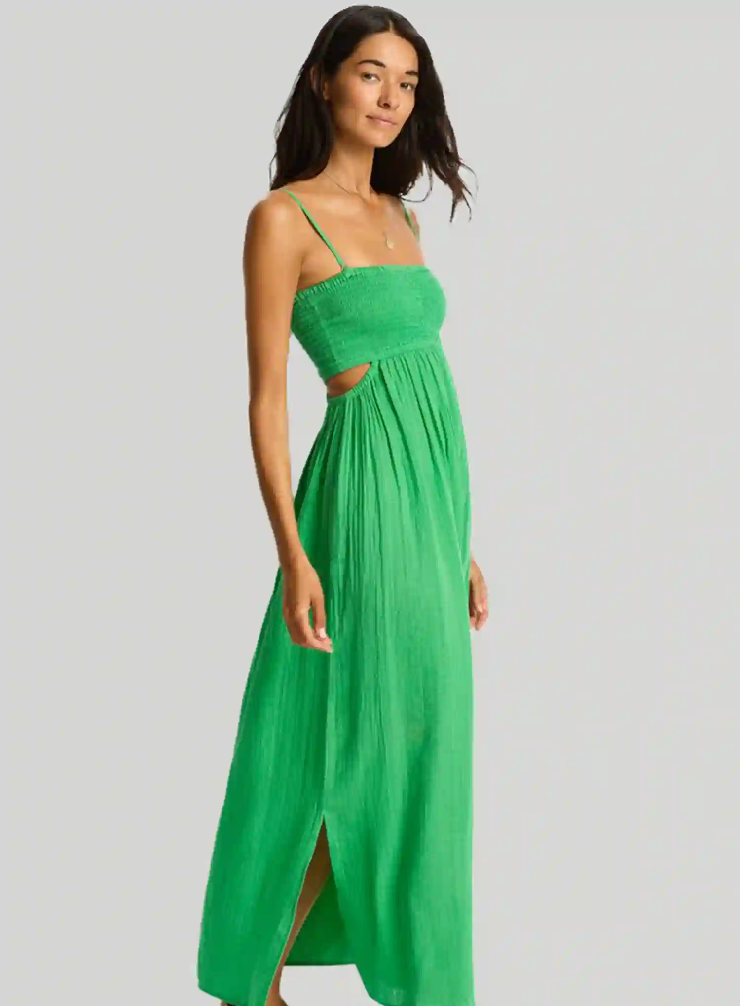 Sea Level: Sunset Cutaway Bandeau Dress Kelly Green - Image 3