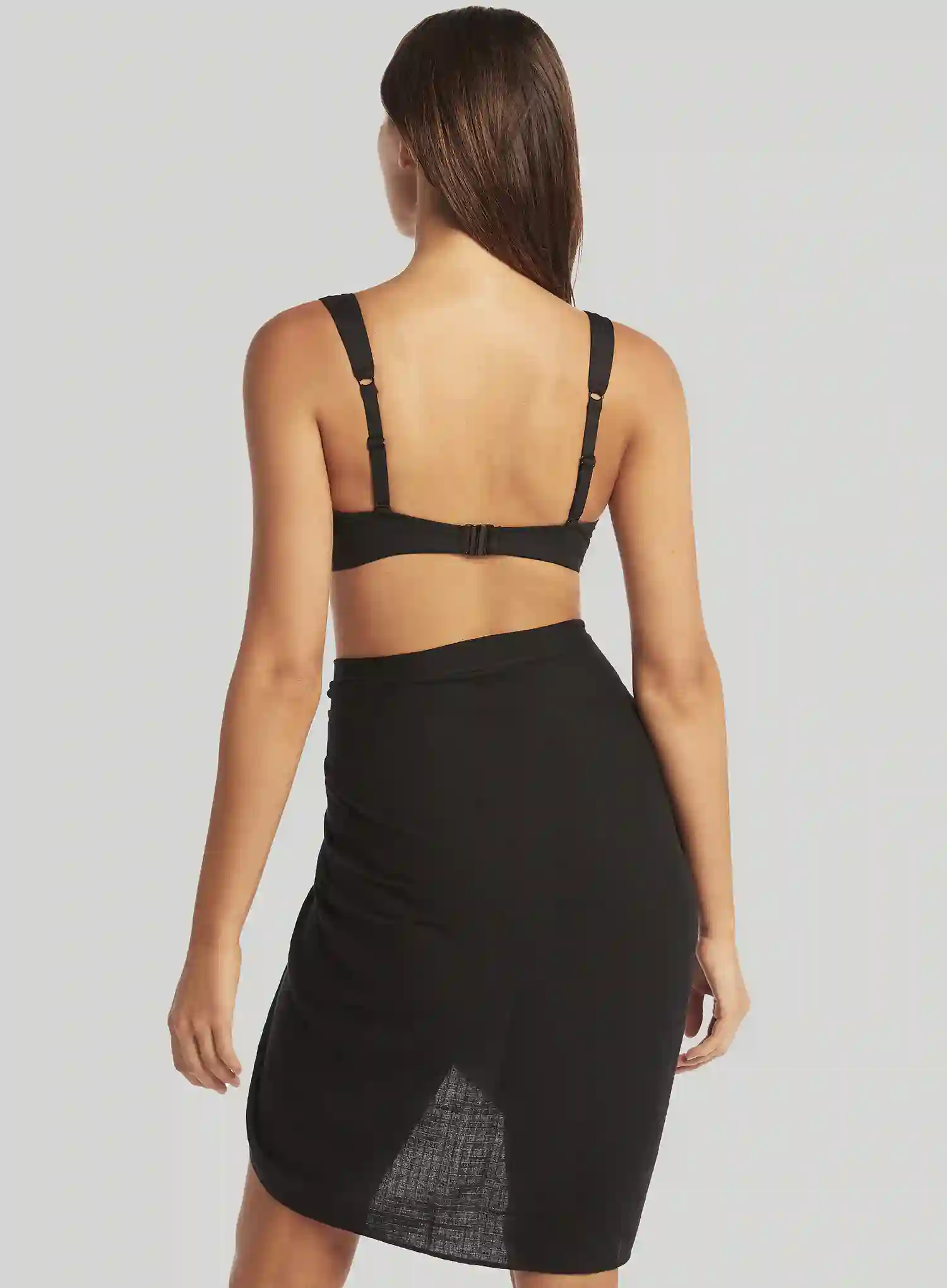 Sea Level: Sunset Frayed Sarong Black - Image 2