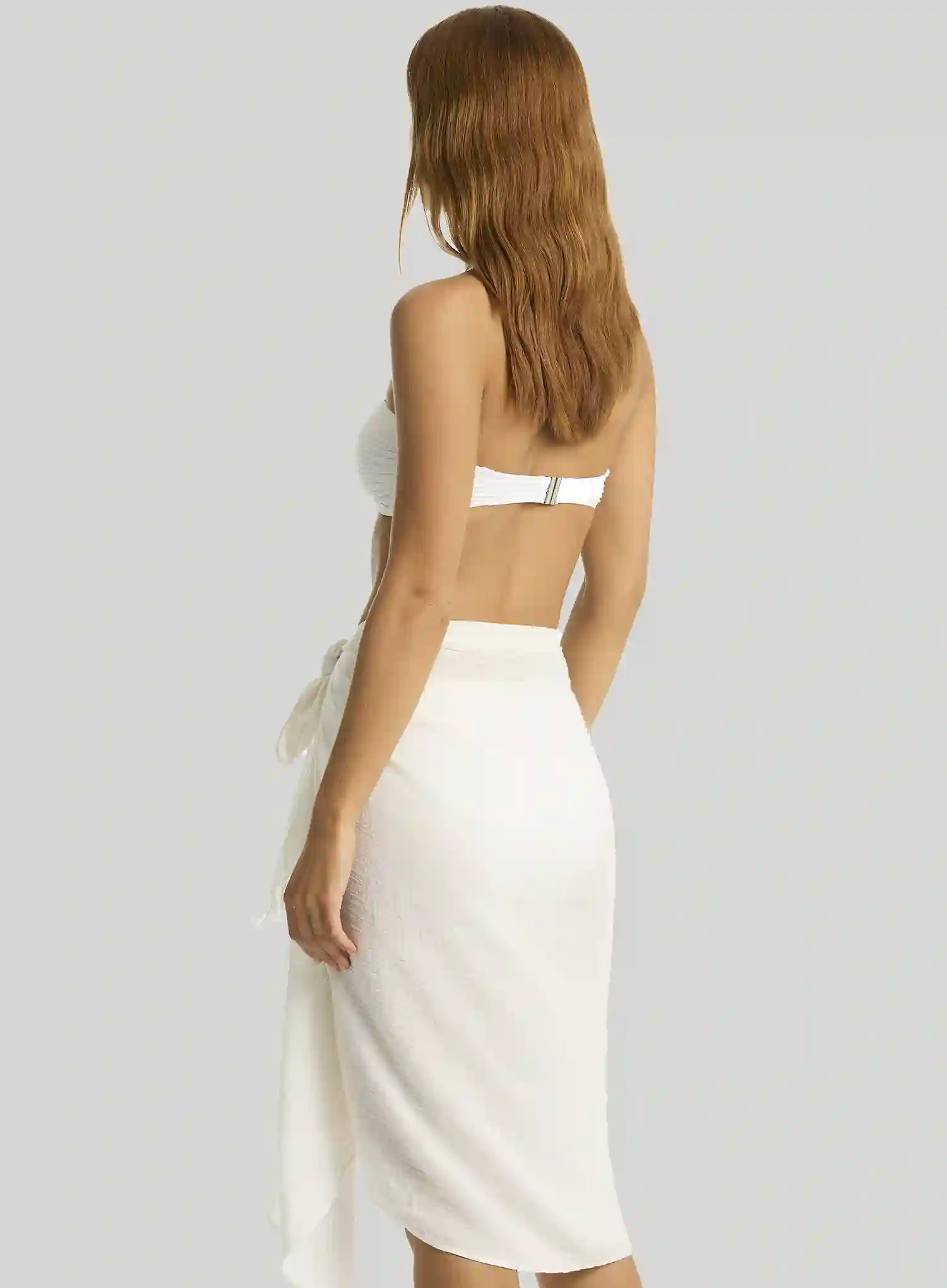 Sea Level: Sunset Frayed Sarong White - Image 2