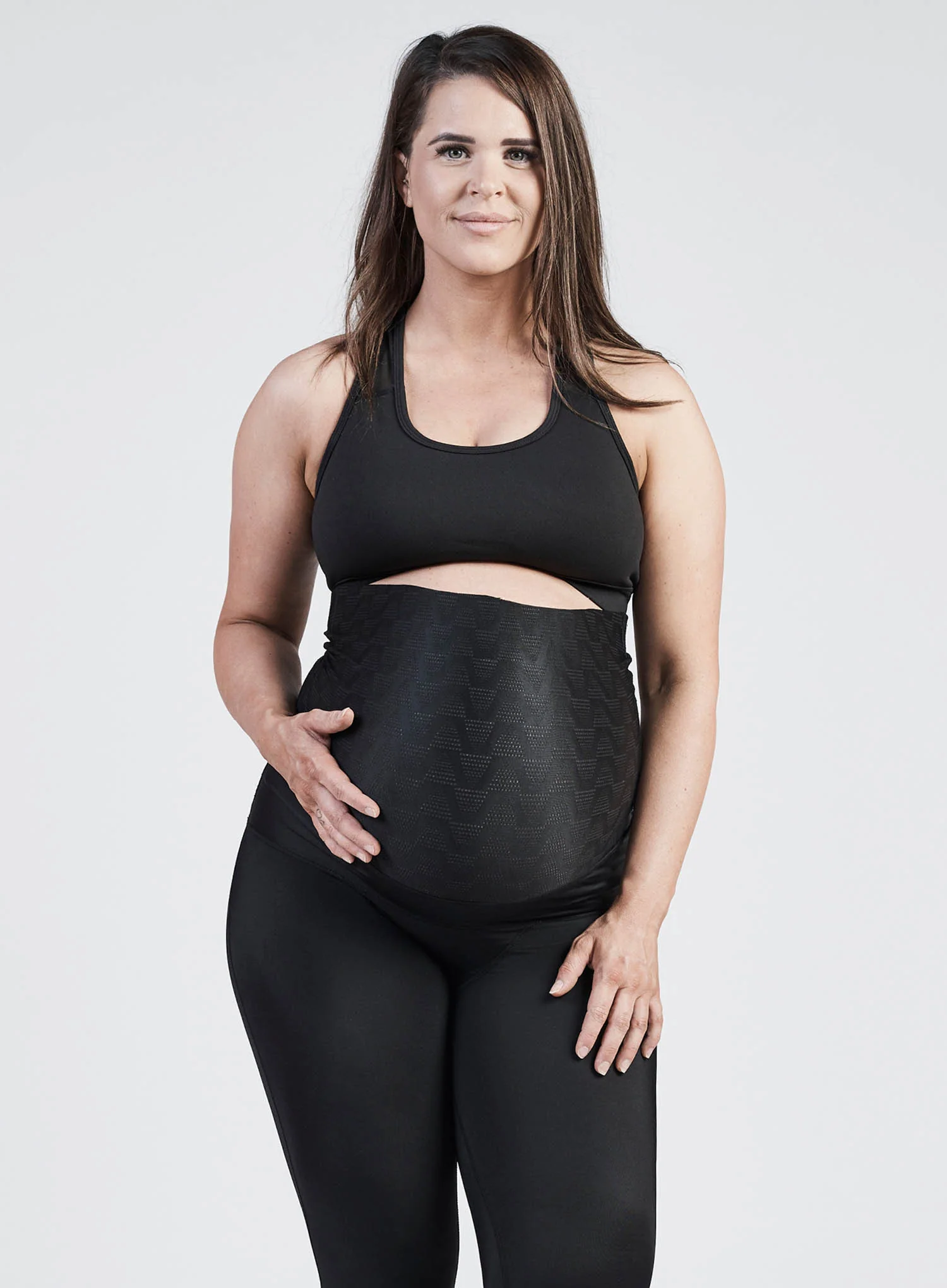 SRC: Compression Pregnancy Leggings Over The Bump Black