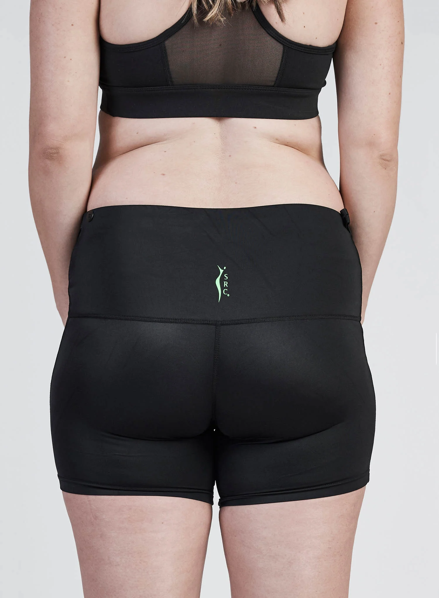 SRC: Compression Pregnancy Mini Shorts Black - Image 3