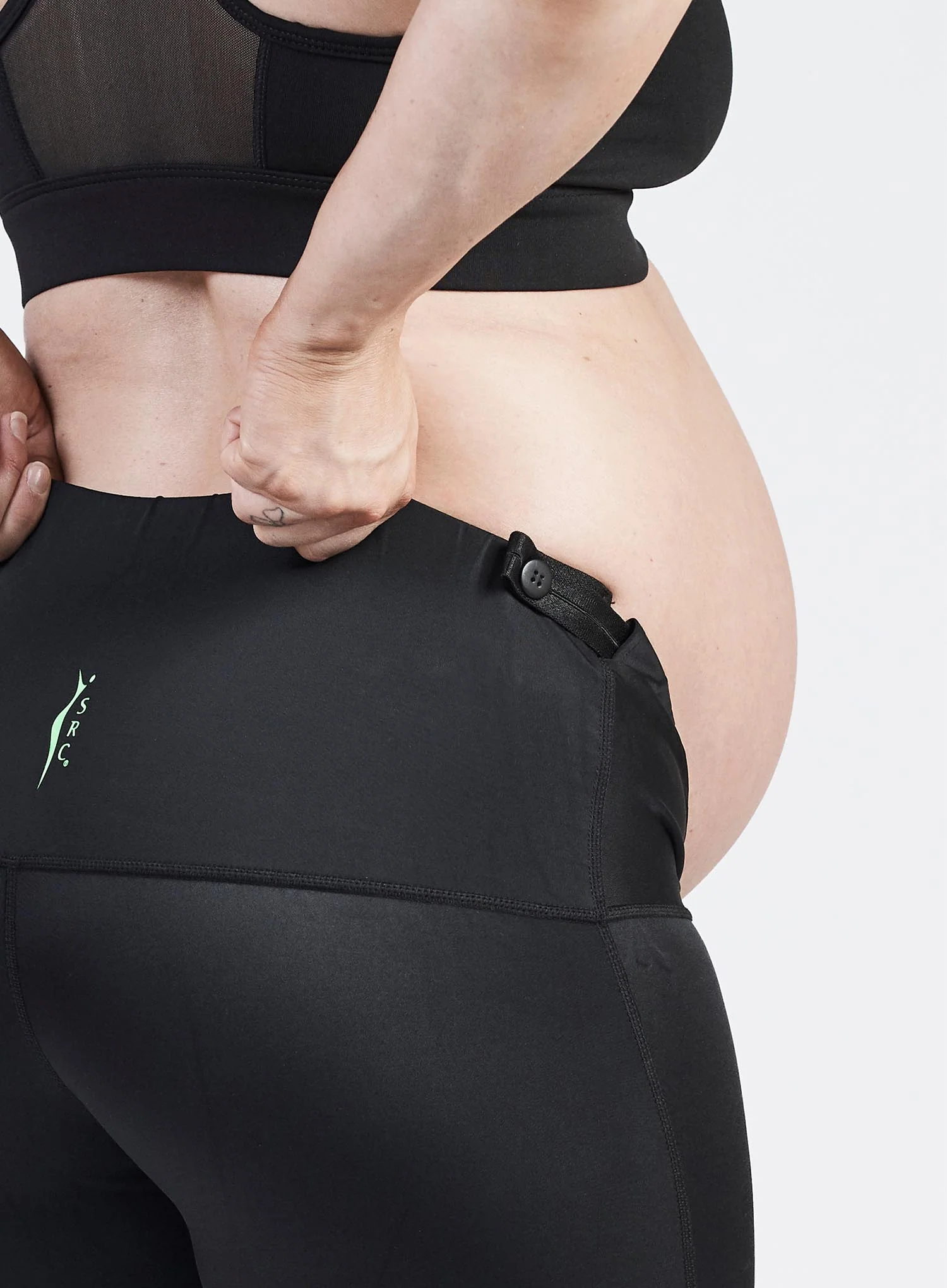 SRC: Compression Pregnancy Shorts Black - Image 3