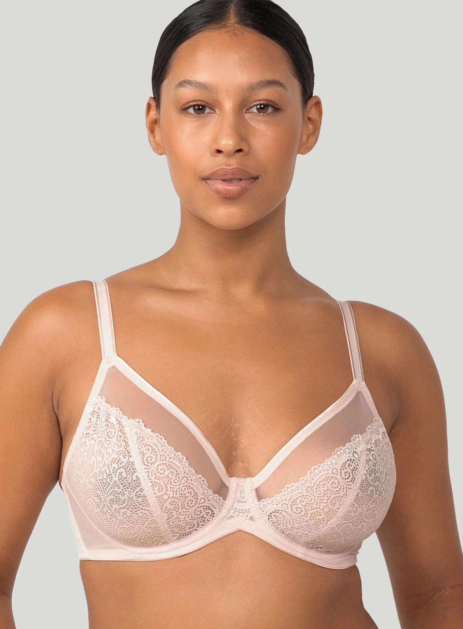 Triumph: Sheer Minimiser Bra W Nude Pink - Image 4