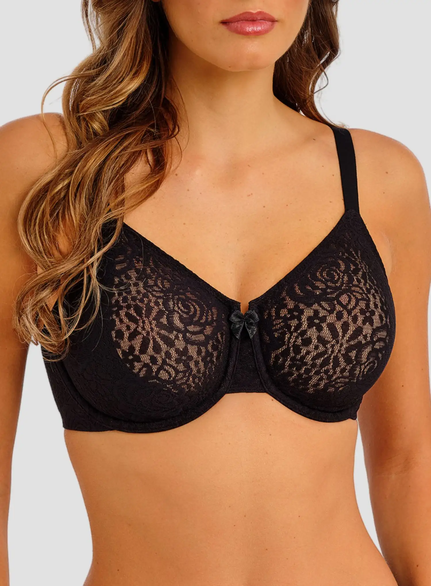 Wacoal: Halo Lace Moulded Underwired Bra Black - Image 5