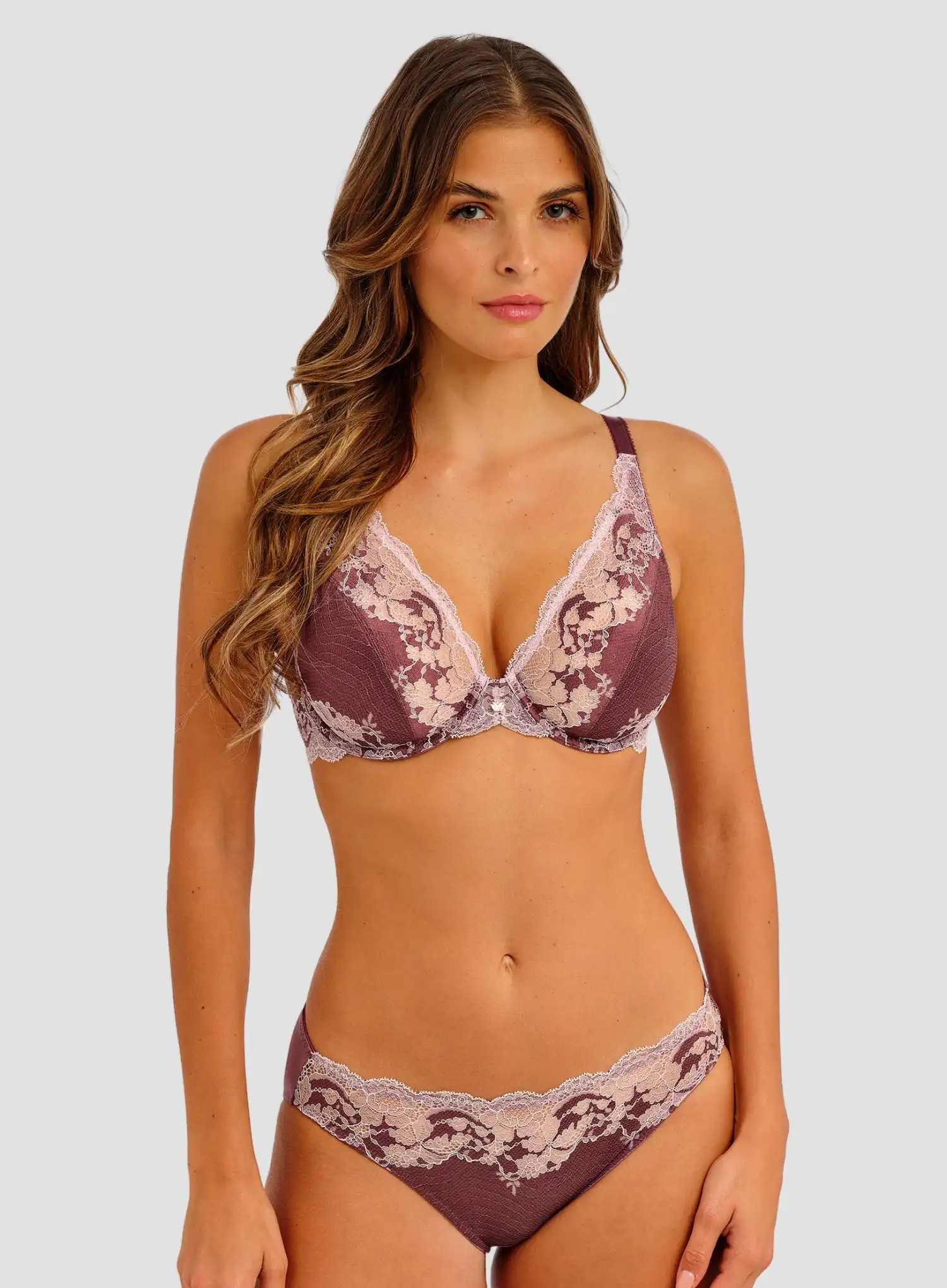Wacoal: Modern Affair Underwired Plunge Bra Rose Brown - Image 2